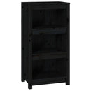 bogreol 50x35x97 cm massivt fyrretræ sort