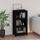 bogreol 50x35x97 cm massivt fyrretræ sort