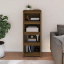 bogreol 50x35x125,5 cm massivt fyrretræ gyldenbrun