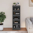 bogreol 50x35x154 cm massivt fyrretræ grå