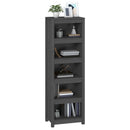 bogreol 50x35x154 cm massivt fyrretræ grå