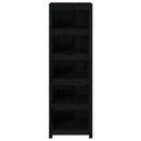 bogreol 50x35x154 cm massivt fyrretræ sort