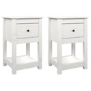 sengeborde 2 stk. 40x35x61,5 cm massivt fyrretræ hvid