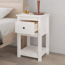 sengeborde 2 stk. 40x35x61,5 cm massivt fyrretræ hvid