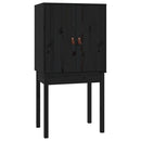højskab 60x40x120 cm massivt fyrretræ sort