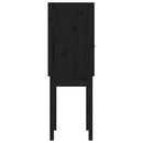 højskab 60x40x120 cm massivt fyrretræ sort