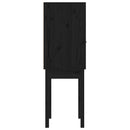 højskab 60x40x120 cm massivt fyrretræ sort