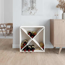 vinreol 62x25x62 cm massivt fyrretræ hvid