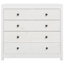 kommode 100x40x90 cm massivt fyrretræ hvid