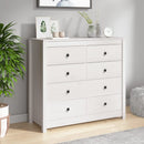 kommode 100x40x90 cm massivt fyrretræ hvid