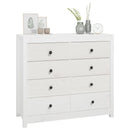 kommode 100x40x90 cm massivt fyrretræ hvid