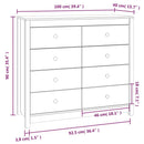 kommode 100x40x90 cm massivt fyrretræ hvid