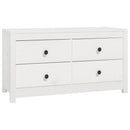 kommode 100x40x54 cm massivt fyrretræ hvid