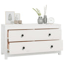 kommode 100x40x54 cm massivt fyrretræ hvid