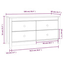 kommode 100x40x54 cm massivt fyrretræ hvid