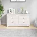 kommode 100x40x54 cm massivt fyrretræ hvid