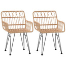 havestole 2 stk. med armlæn 56x64x80 cm polyrattan