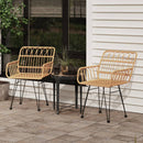 havestole 2 stk. med armlæn 56x64x80 cm polyrattan