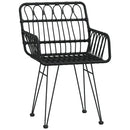 havestole 2 stk. med armlæn 56x64x80 cm polyrattan sort