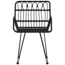 havestole 2 stk. med armlæn 56x64x80 cm polyrattan sort