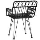 havestole 2 stk. med armlæn 56x64x80 cm polyrattan sort