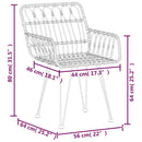 havestole 2 stk. med armlæn 56x64x80 cm polyrattan sort