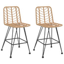 barstole 2 stk. 45x56x103,5 cm polyrattan og stål