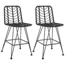 barstole 2 stk. 45x56x103,5 cm polyrattan og stål sort