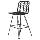 barstole 2 stk. 45x56x103,5 cm polyrattan og stål sort