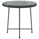 spisebord Ø80 cm hærdet glas og stål sort