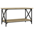 sofabord 80x45x45 cm konstrueret træ og jern sonoma-eg