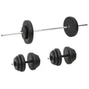vægtstang og håndvægt med skiver 60 kg