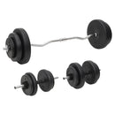 vægtstang og håndvægt med skiver 60 kg