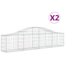 buede gabionkurve 2 stk. 200x30x40/60 cm galvaniseret jern
