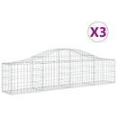 buede gabionkurve 3 stk. 200x30x40/60 cm galvaniseret jern