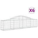 buede gabionkurve 6 stk. 200x30x40/60 cm galvaniseret jern