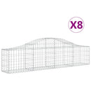 buede gabionkurve 8 stk. 200x30x40/60 cm galvaniseret jern