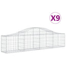 buede gabionkurve 9 stk. 200x30x40/60 cm galvaniseret jern