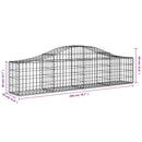 buede gabionkurve 9 stk. 200x30x40/60 cm galvaniseret jern