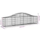 buede gabionkurve 11 stk. 200x30x40/60 cm galvaniseret jern