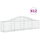 buede gabionkurve 12 stk. 200x30x40/60 cm galvaniseret jern