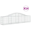 buede gabionkurve 14 stk. 200x30x40/60 cm galvaniseret jern