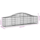 buede gabionkurve 14 stk. 200x30x40/60 cm galvaniseret jern