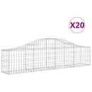 buede gabionkurve 20 stk. 200x30x40/60 cm galvaniseret jern