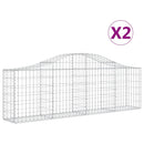 buede gabionkurve 2 stk. 200x30x60/80 cm galvaniseret jern