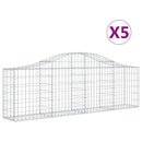 buede gabionkurve 5 stk. 200x30x60/80 cm galvaniseret jern