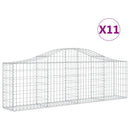 buede gabionkurve 11 stk. 200x30x60/80 cm galvaniseret jern