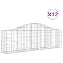 buede gabionkurve 12 stk. 200x30x60/80 cm galvaniseret jern