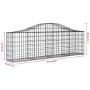 buede gabionkurve 13 stk. 200x30x60/80 cm galvaniseret jern