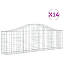 buede gabionkurve 14 stk. 200x30x60/80 cm galvaniseret jern